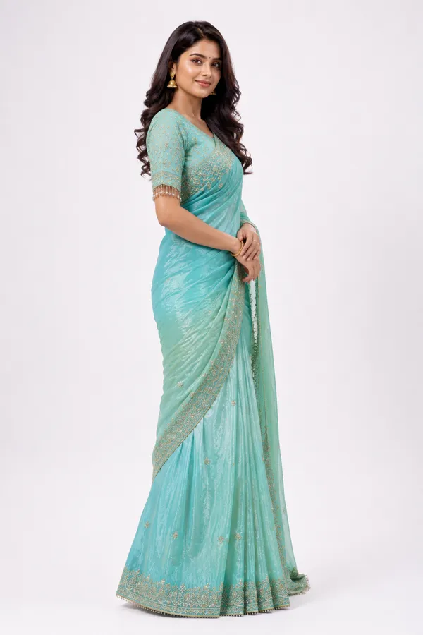 Chiffon_Sea_Green_Saree