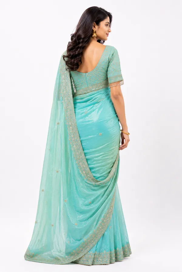Chiffon_Sea_Green_Saree