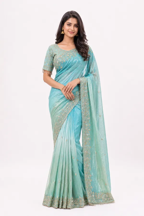 Chiffon_Sea_Green_Saree