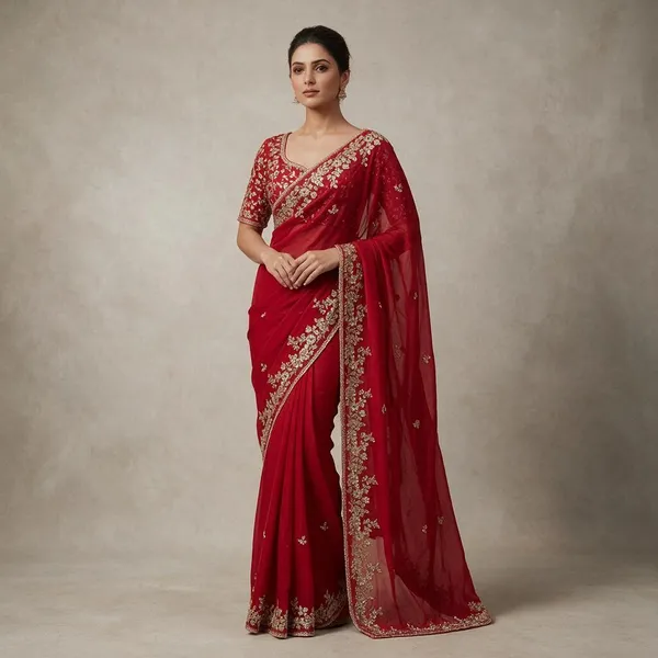 Red_Chiffon_Saree_For_Women