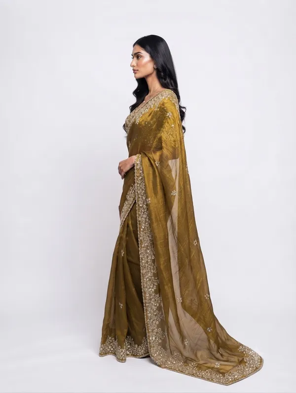 Chiffon_Copper_Saree