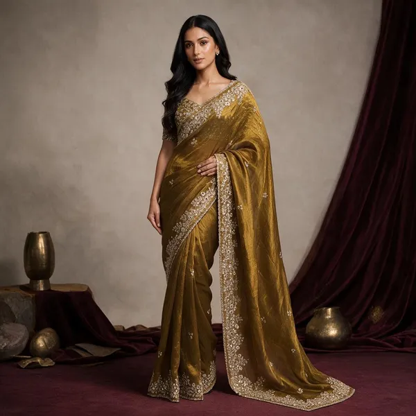 Copper_Chiffon_Saree_For_Women