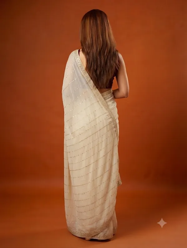 Chiffon_Cream_Saree