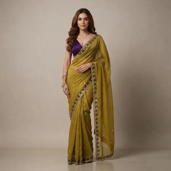 Green_Chiffon_Saree_For_Women