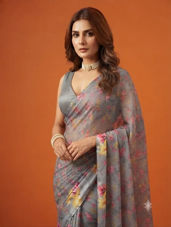 Chiffon_Grey_Saree