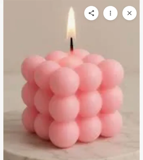Pink_Bubble_Cube_Decorative_Candle