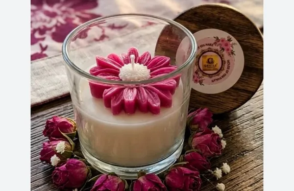 Glass_Floral_Pink_Candle