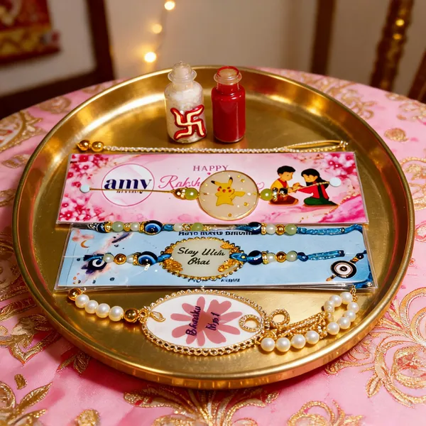 Multicolor_Beaded_Resin_Family_Combo_Rakhi_Set