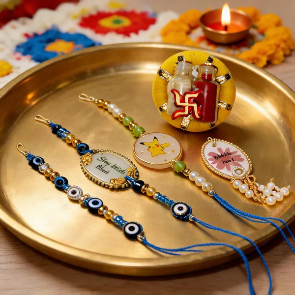Multicolor_Beaded_Resin_Family_Combo_Rakhi_Set
