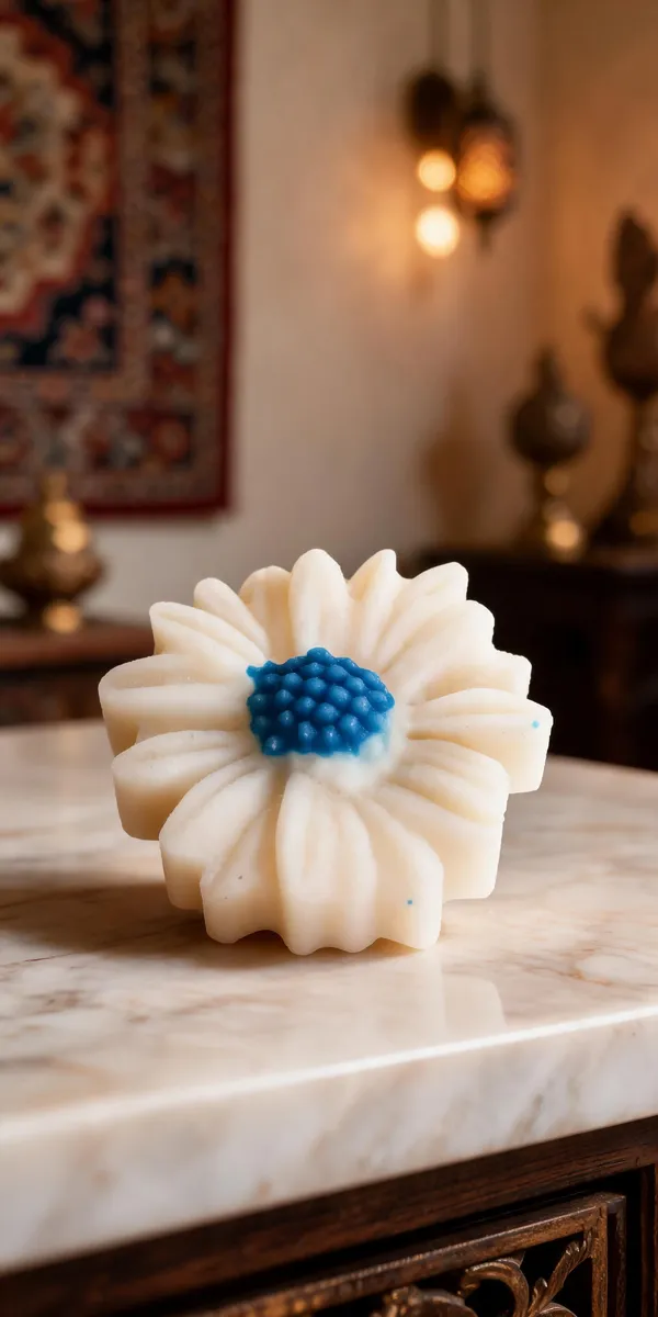 White_And_Blue_Soya_Wax_Decorative_Daisy_Floral_Candle