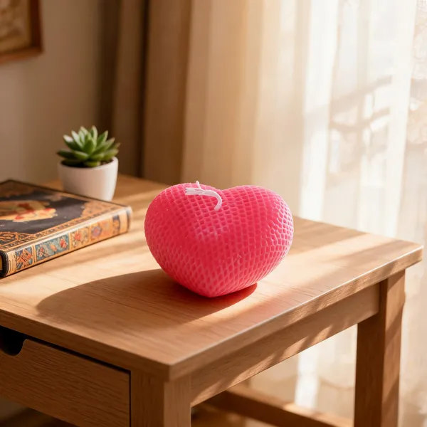 Pink_Soya_Wax_Heart_Shaped_Candle