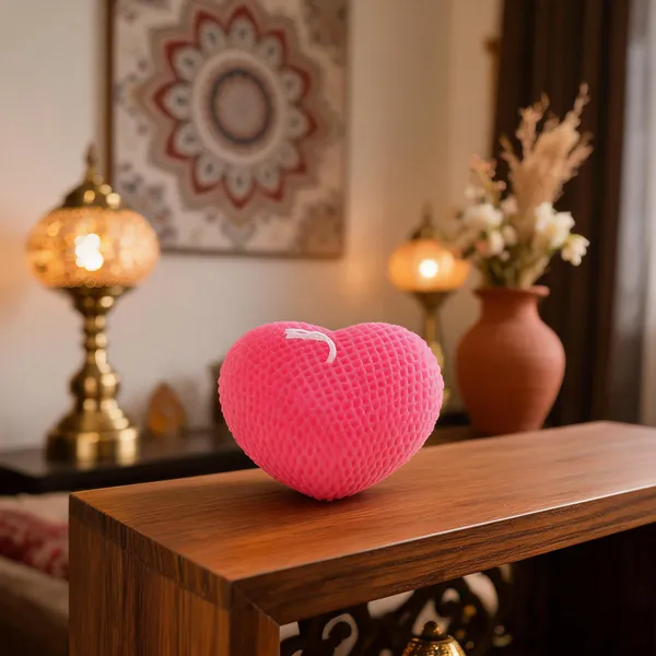 Pink_Soya_Wax_Heart_Shaped_Candle