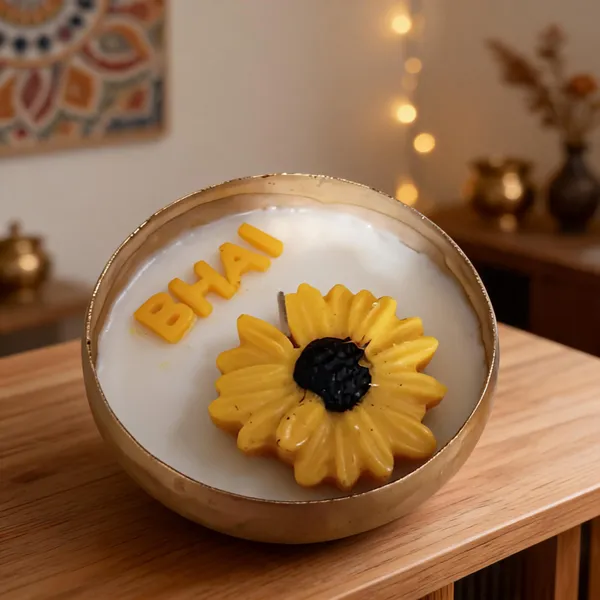 White_And_Yellow_Soya_Wax_Urli_Sunflower_Scented_Decorative_Candle