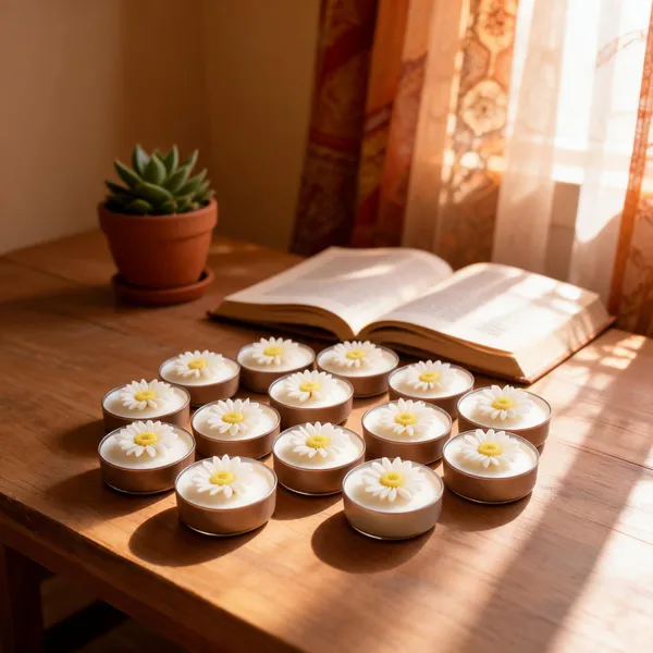 White_Soya_Wax_White_Floral_Decorative_Tealight_Candle_Set_Of_12