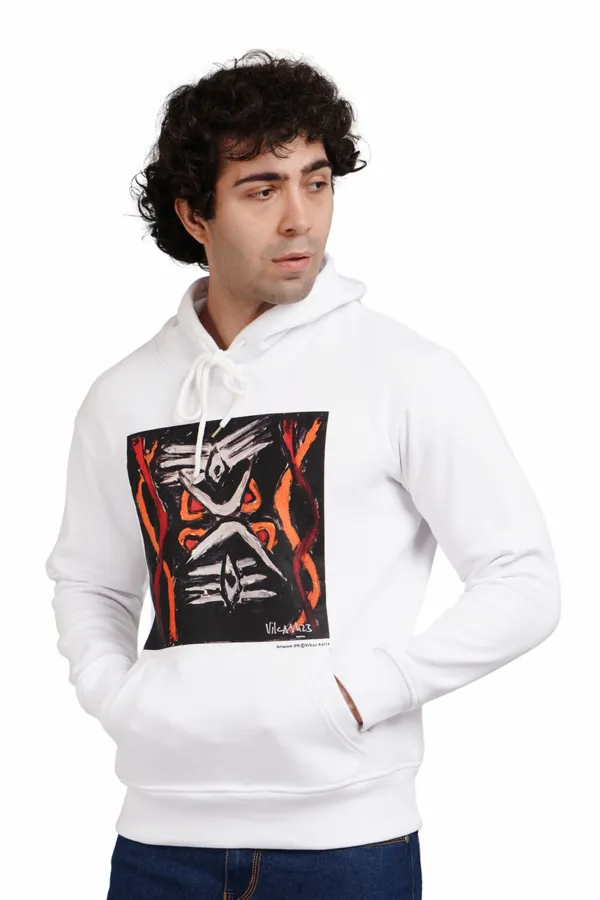 White__Cotton_And__Polyester_Hoodie_For_Unisex