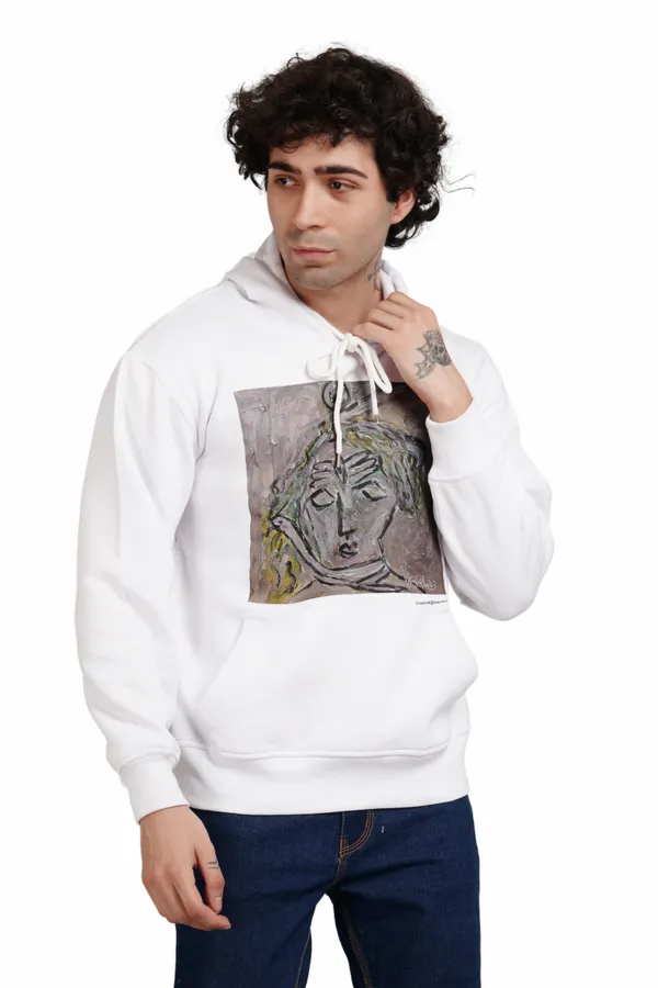 White__Cotton_And__Polyester_Hoodie_For_Unisex