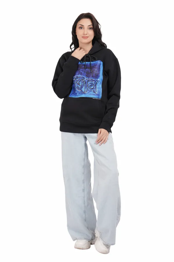 Black__Cotton_And__Polyester_Hoodie_For_Unisex