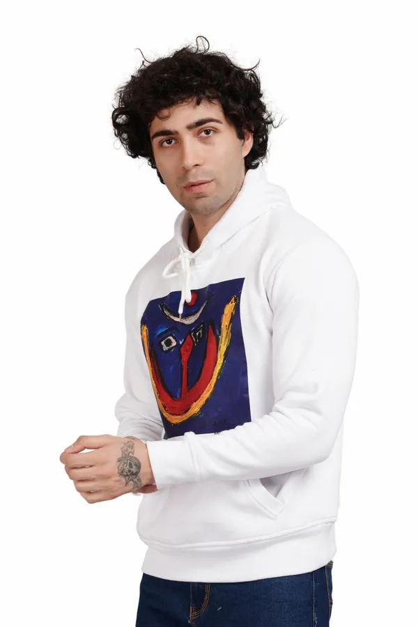White__Cotton_And__Polyester_Hoodie_For_Unisex
