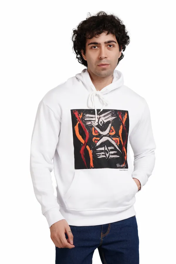 White__Cotton_And__Polyester_Hoodie_For_Unisex
