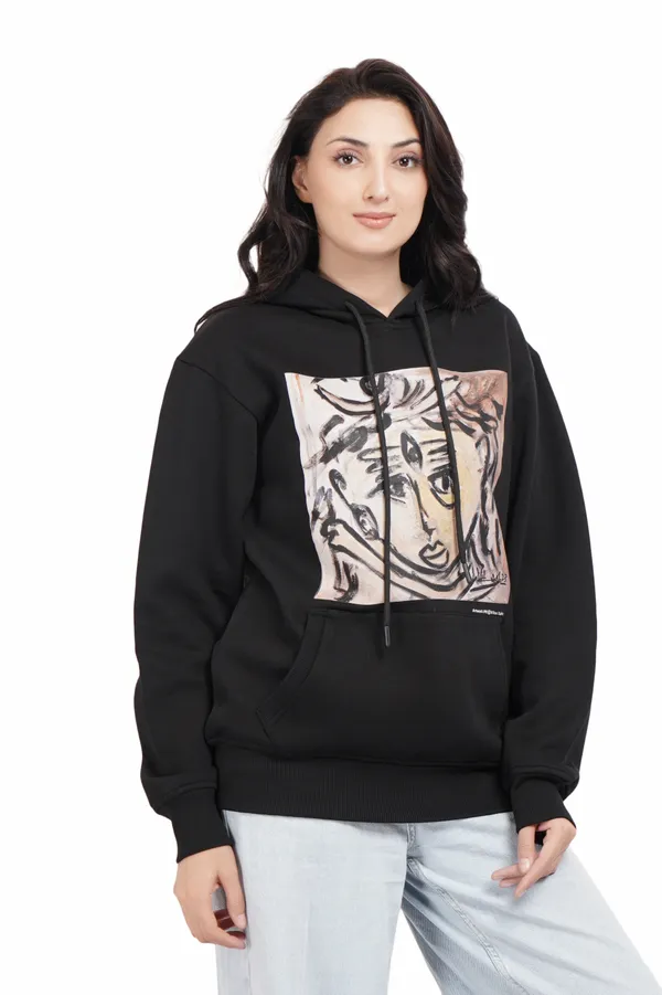 Black__Cotton_And__Polyester_Hoodie_For_Unisex
