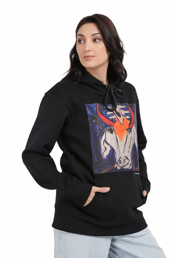 Black__Cotton_And__Polyester_Hoodie_For_Unisex