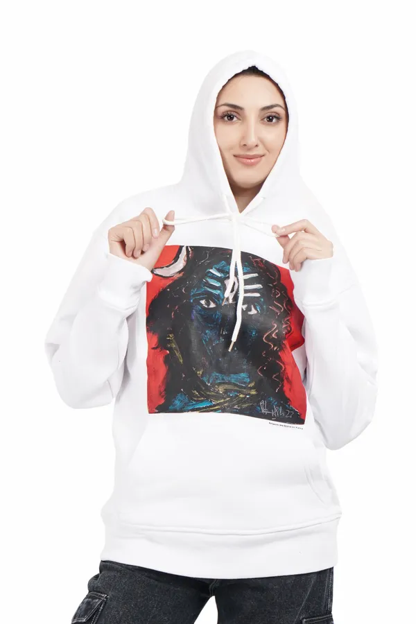 White__Cotton_And__Polyester_Hoodie_For_Unisex