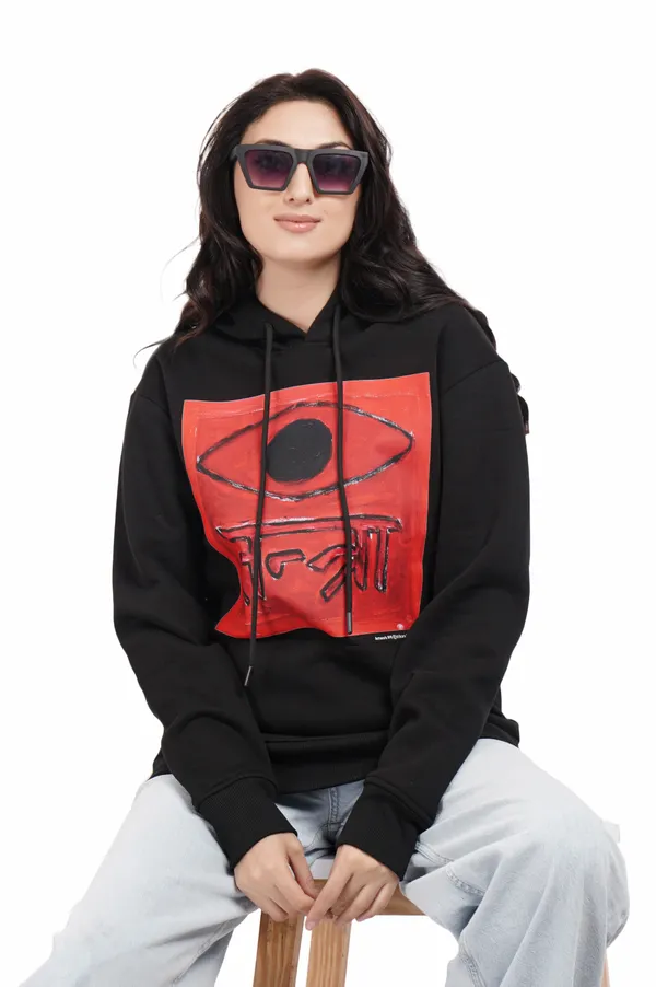 Black__Cotton_And__Polyester_Hoodie_For_Unisex