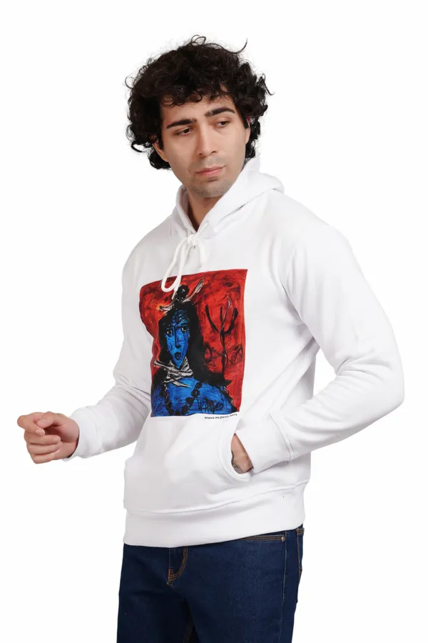 White__Cotton_And__Polyester_Hoodie_For_Unisex