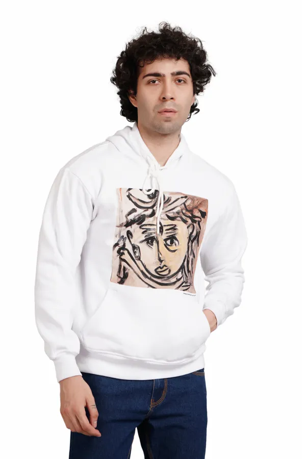 White__Cotton_And__Polyester_Hoodie_For_Unisex