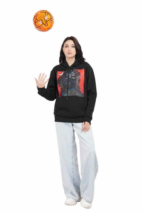 Black__Cotton_And__Polyester_Hoodie_For_Unisex