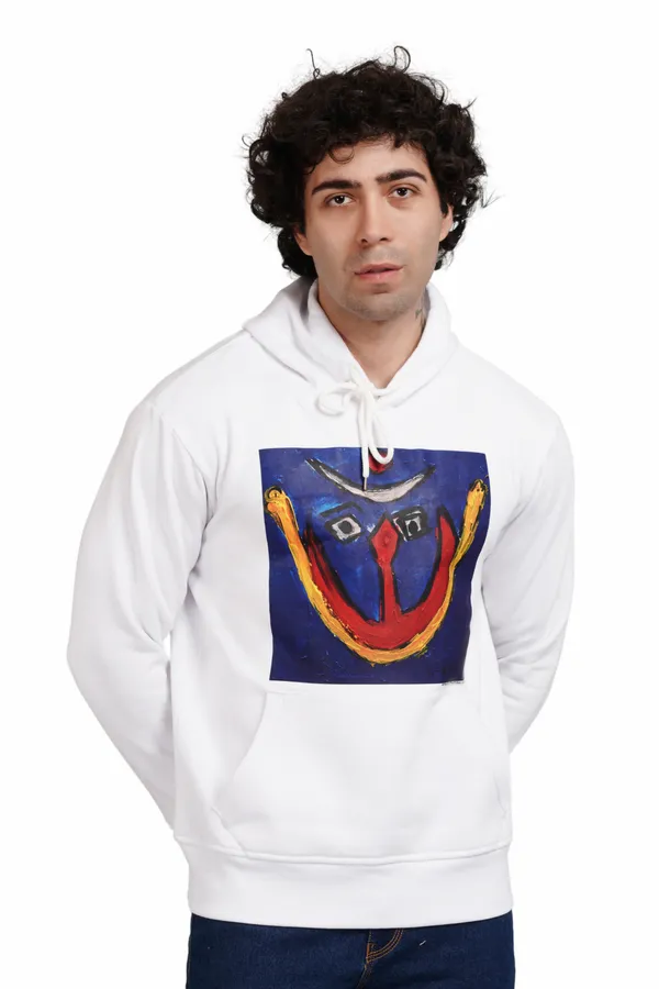 White__Cotton_And__Polyester_Hoodie_For_Unisex