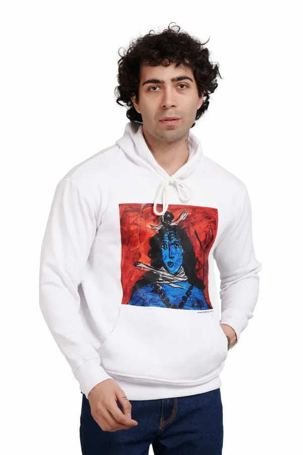 White__Cotton_And__Polyester_Hoodie_For_Unisex