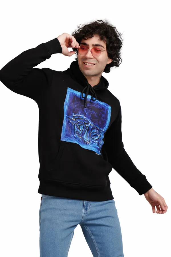 Black__Cotton_And__Polyester_Hoodie_For_Unisex