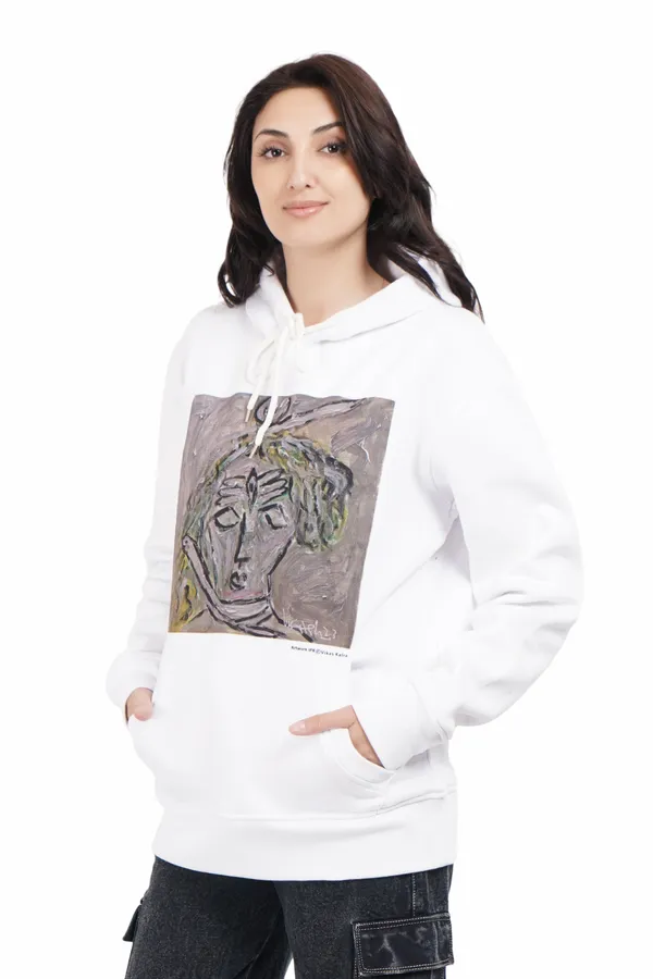 White__Cotton_And__Polyester_Hoodie_For_Unisex