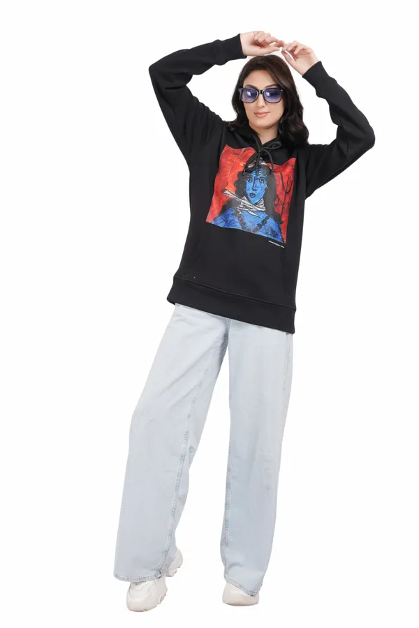 Black__Cotton_And__Polyester_Hoodie_For_Unisex