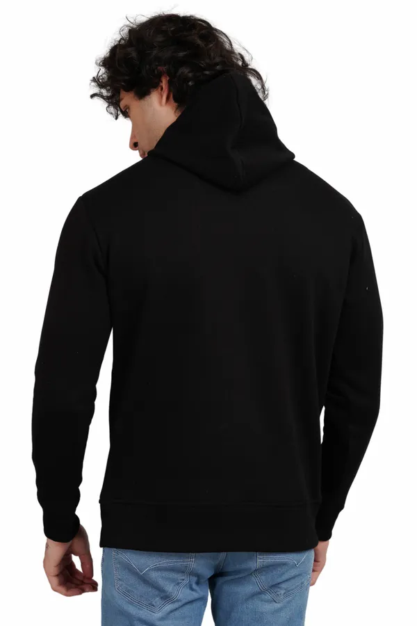Black__Cotton_And__Polyester_Hoodie_For_Unisex