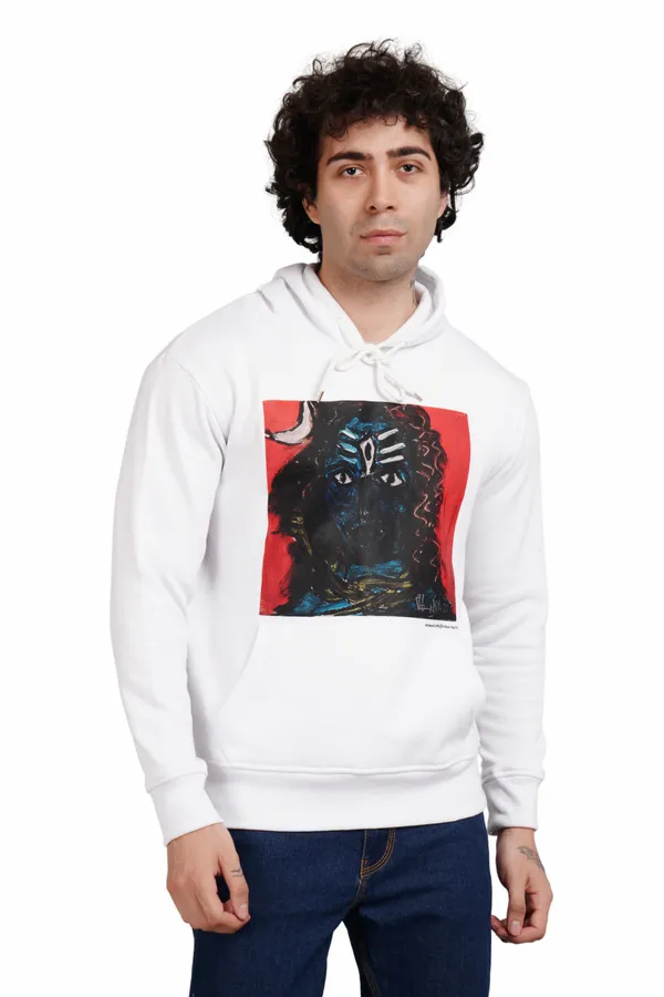 White__Cotton_And__Polyester_Hoodie_For_Unisex