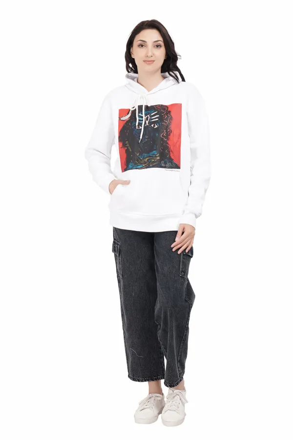 White__Cotton_And__Polyester_Hoodie_For_Unisex