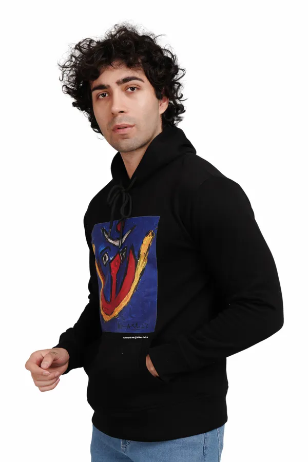 Black__Cotton_And__Polyester_Hoodie_For_Unisex