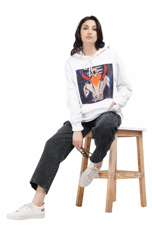 White__Cotton_And__Polyester_Hoodie_For_Unisex