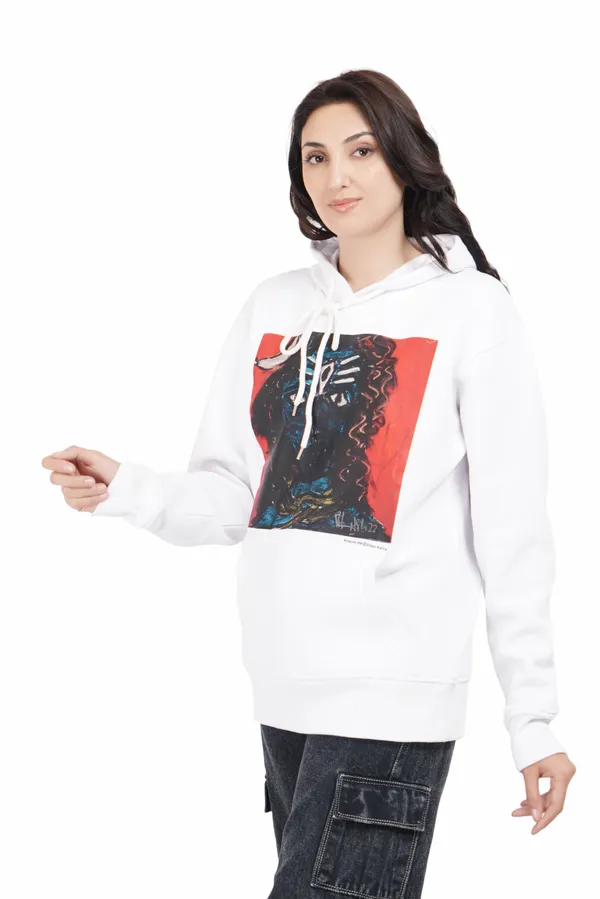 White__Cotton_And__Polyester_Hoodie_For_Unisex