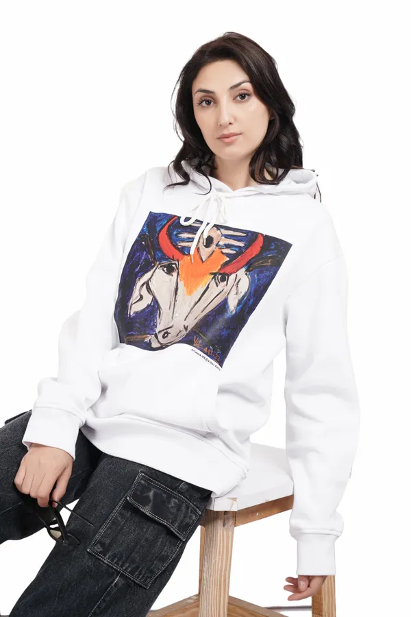 White__Cotton_And__Polyester_Hoodie_For_Unisex