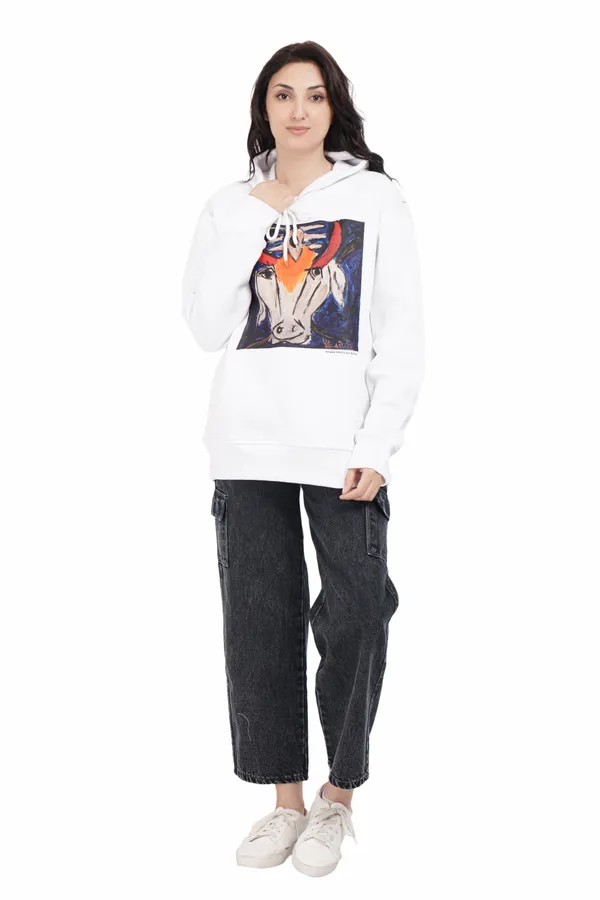 White__Cotton_And__Polyester_Hoodie_For_Unisex
