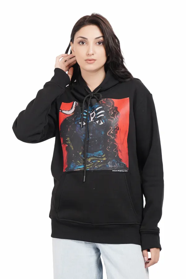 Black__Cotton_And__Polyester_Hoodie_For_Unisex