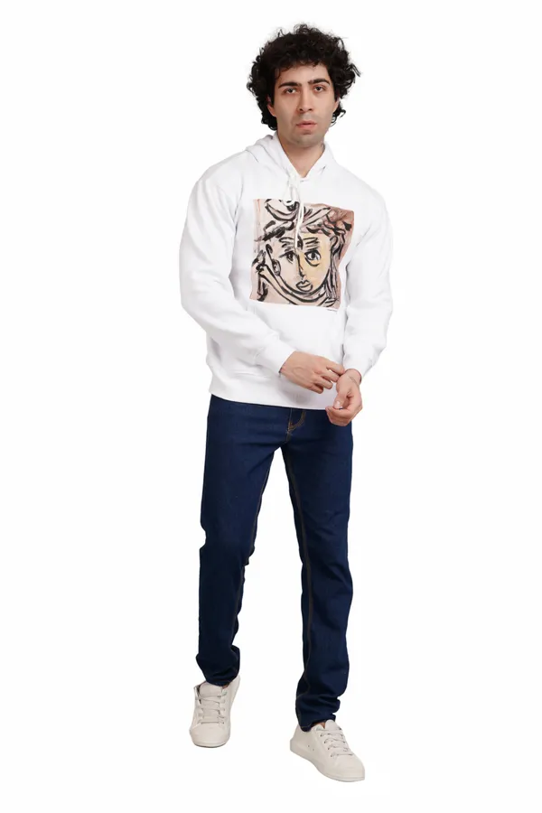 White__Cotton_And__Polyester_Hoodie_For_Unisex
