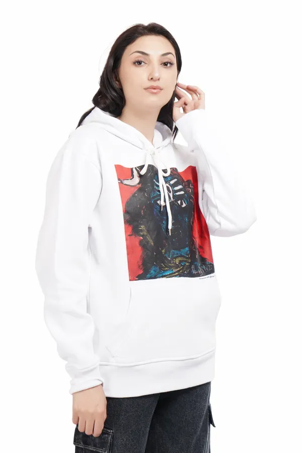White__Cotton_And__Polyester_Hoodie_For_Unisex