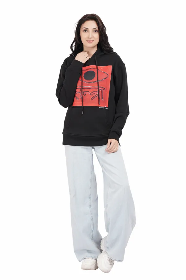 Black__Cotton_And__Polyester_Hoodie_For_Unisex