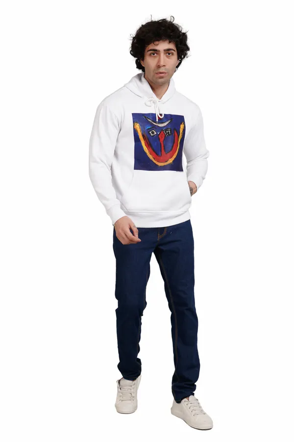White__Cotton_And__Polyester_Hoodie_For_Unisex