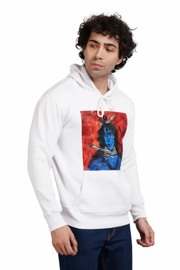 White__Cotton_And__Polyester_Hoodie_For_Unisex