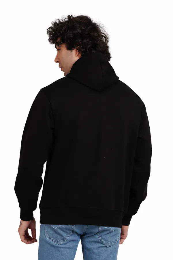 Black__Cotton_And__Polyester_Hoodie_For_Unisex
